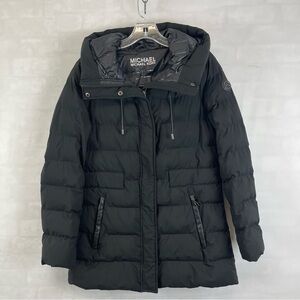 Michael Michael Kors Women’s Black Lightweight Puffer Coat Hooded‎ Jacket Size S